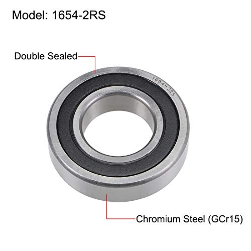 uxcell 1654-2RS Deep Groove Ball Bearing 1-1/4"x2-1/2"x5/8" Chrome Steel - size: 1-1/4"x2-1/2"x5/8"