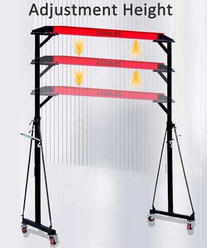 Adjustable Gantry Crane - 2 Ton (5000Lbs) Capacity Portable Hoist Frame, Shop Crane Hoist, Trolley, Sling, Shackles, Hooks and Festoon System, Lifting Gantry for Factories, Warehouses, Garage (2 Ton)