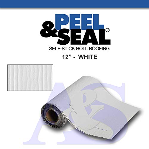 MFM Peel & Seal Self Stick Roll Roofing (1, 12in. White) - size: 12in. White
