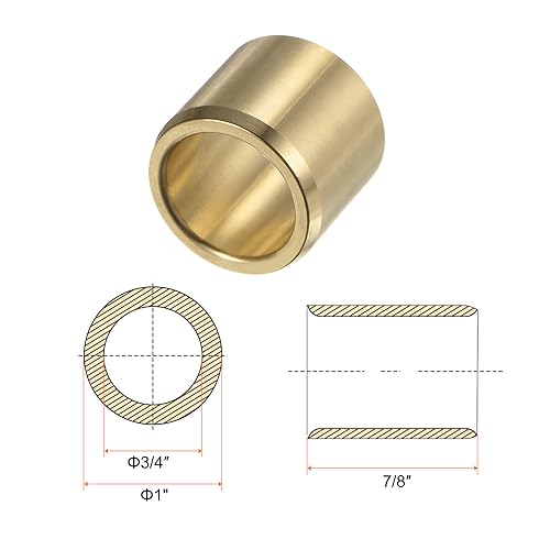 HARFINGTON 2pcs Sleeve Bearings 3/4" Bore 1" OD 7/8" Length Wrapped Oilless Bushings Brass Alloy for Transmission Conveyor Systems - size: 3/4" x 1" x 7/8"