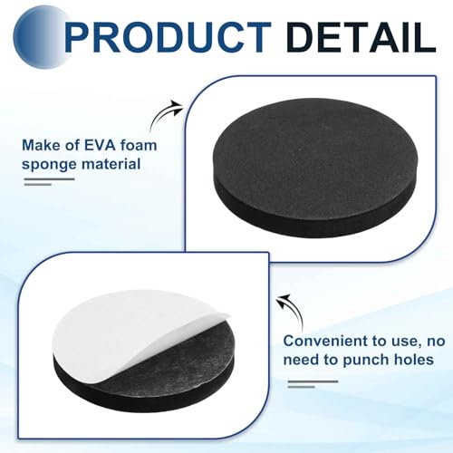 MECCANIXITY Single Sided Speaker Isolation Pads 65mmx8mm Round Black - size: 65mmx8mm