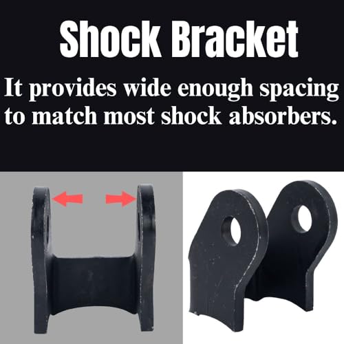 2 Pcs Shock Bracket, Heavy-Duty Shock Absorber, Black Curved Design for Off-Road Trailers (Bending Shock mounts)