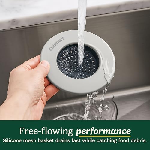 Cuisinart Stainless Steel Kitchen Sink Drain Strainer, 2-Pack, 4.35" - color: Light Gray