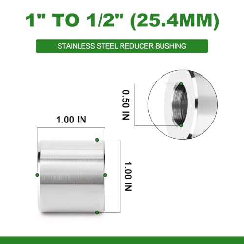 TAISHER 6pcs Stainless Steel Bushing Sleeve, 1" OD x1/2"ID (1"Length) - size: 1" OD x1/2"ID(6pcs)