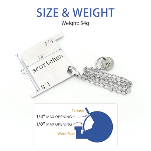 SCOTTCHEN Bench Grinder Safety Gauge, Stainless Steels Bench Grinder Safety Scale with Anti-lost Magnet, with Storage Case-1 Pack - color: For Bench Grinder-1 Pack