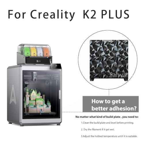 370x370mm K2 Plus Build Plate, Double-Sided PEO PET Build Plate Printing Bed Platform for Creality K2 Plus 3D Printer,Flexible Spring Steel Sheet Without Magnetic Base for Creatily K2 Plus - size: 370x370mm for K2 Plus