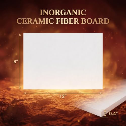 12"x8"x0.4" Ceramic Fiber Board 2300°F 1-Pack - color: White- Pack of 1