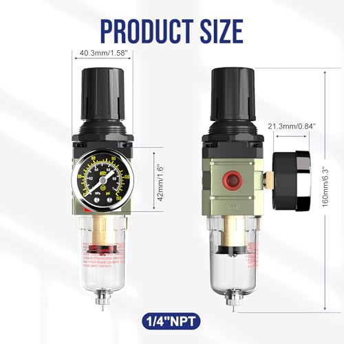 1/4 NPT Airbrush Regulator Air Compressor Moisture Water Trap - color: Semi-auto Drain
