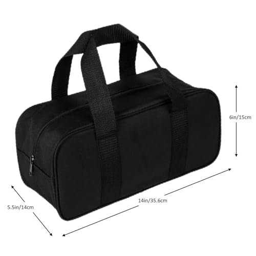 Heavy Duty Tool Bag, Waterproof Tool Organizer with Wide Open Mouth for Electrician, Carpenter, Mechanic & BBQ - Durable Oxford Cloth Construction, Portable Tool Tote (1, Black) - color: Black
