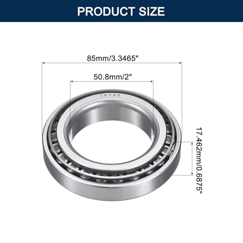 2 Pack 18790/20 Tapered Roller Bearing Cone and Cup Set - size: 18790/18720