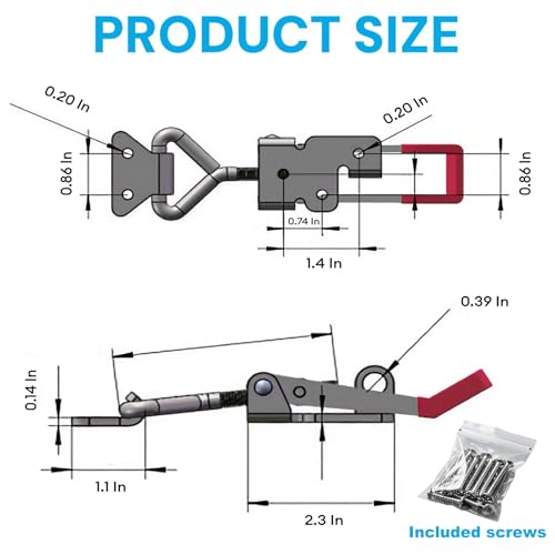 4 Pack Heavy Duty Toggle Latch Clamp 4003P, 304 Stainless Steel Adjustable Toggle Latch, 353Lbs Holding Capacity,Quick Release Pull Latch,for Lid Jig, Tool Box, Agricultural Machinery(w/Padlock Hole) - style: 4003-with padlock