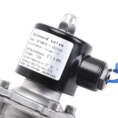 SUS304 Electric Solenoid Valve - 1/2" NPT 110V AC Stainless Steel Normally Closed Valve for Water Air Gas Fuel Oil - size: 0.5 Inch