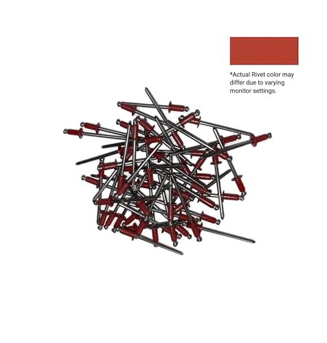 Eagle 1 Blind Pop Rivets (250 count) #43 Stainless Steel and #44 Aluminum Rivets, Multiple Colors, Free 1/8" Drill Bit wih Order, Quantity Discounts Available (#43 Stainless Steel, Bright Red) - color: Bright Red, size: #43 Stainless Steel