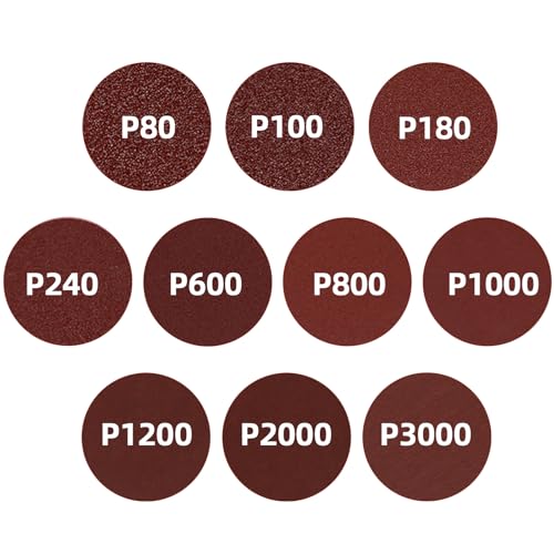 Uenhoy 100 Pcs 3" Sanding Discs Assortment 80-3000 Grit Hook Loop - style: 80-3000 Grit