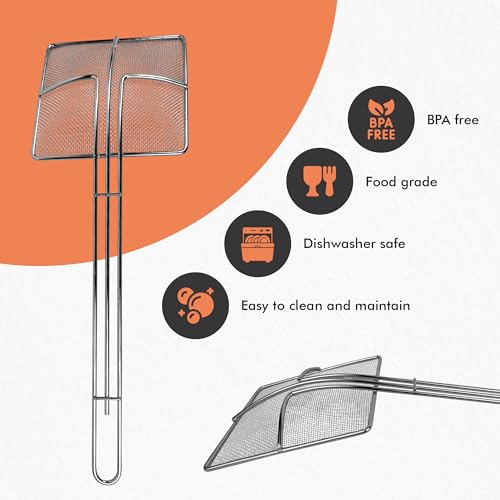 Wire Mesh Strainer with Handle, 4-Pack Deep Fryer Skimmer Cuisine Ready