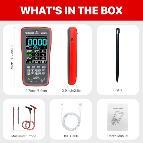 2 in1 Thermal Imaging with 10000 Counts Multimeter Function Infrared Camera Pixels ISR240x240 Image Resolution 240x240 2.8 inch Touchscreen -20℃ to 550℃ Temperature Range 5 Color Palettes - size: TI-01 without Macro Lens Function