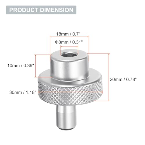 HARFINGTON Aluminum Alloy Handwheel 30mm OD 8mm Bore Lathe Hand Wheel with Rotate Handle Aluminum Milling Machine Handle with Wrench and 2pcs Screws for Milling Machine Lathe, Silver Tone - size: 30mm x 8mm