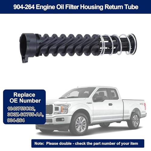 904-264 Engine Oil Filter Housing Return Tube Fit for 2003-2010 Ford F-250 F-350 F-450 F-550 Super Duty Excursion V8 363 365 391 6.0L 6.4L Powerstroke Diesel Trucks, Replace# 3C3Z-6C755-AA 1840755C92