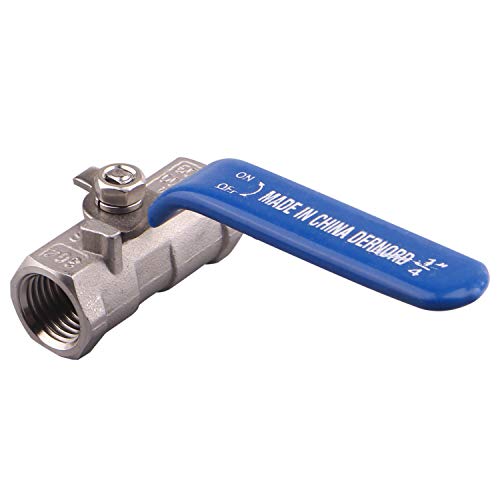 DERNORD Stainless Steel Ball Valve 1PC Type 0.25" NPT Standard Port for Water, Oil, and Gas (1/4 Inch Ball Valve) - size: 1/4 Inch, style: Pack of 1