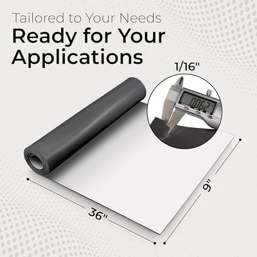 Exactly Rubber - Black Silicone Sheet with PSA Adhesive, 60A Durometer Rubber Mat, Gasket Material, -80 to 450°F Temperature Resistance, 350% Elongation Rubber Sheet, Made in The USA, 1/16 x 9” x 36” - size: 1/16 x 9 x 36