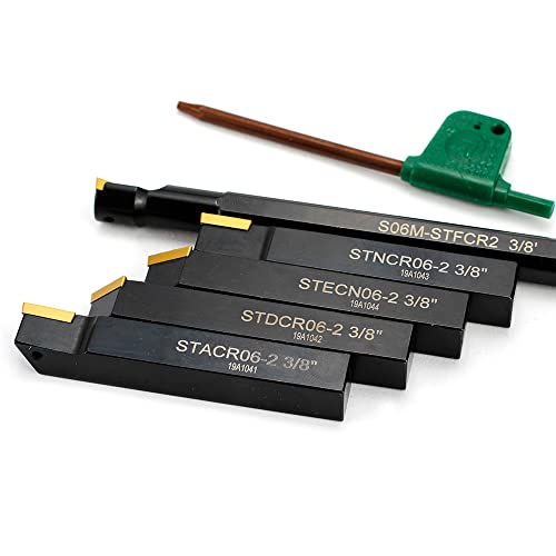 OSCARBIDE 3/8" Shank Lathe Turning Tool Set TCMT21.51 Inserts,5-Piece