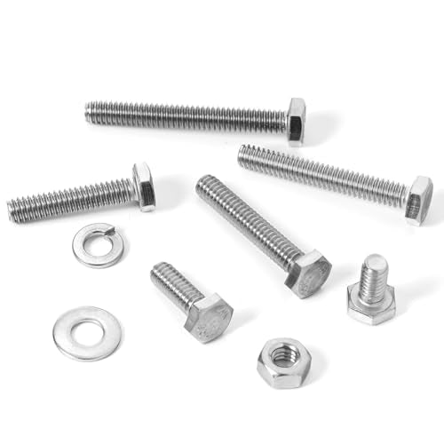 1/4-20 Hex Bolts Assortment Kit, with Hex Nuts, Flat & Lock Washers Set - size: 1/2" to 2"