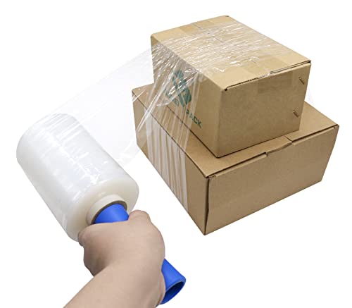 BOMEI PACK Clear Industrial Stretch Wrap Film 5" x 1000ft 2 Pack with Handle, 5" x 1000ft for Moving Supplies, Plastic Wrap for Packing, Heavy Duty Stretch Film - style: clear hand wrap