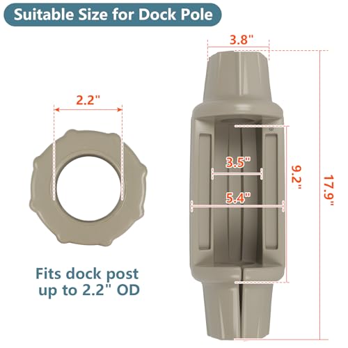 Dock Bumpers for Poles 2/4/6 Pack, Dock Post Bumpers 2" Diameter, Dock Bumpers for Docking Pole Bumpers for Post Slip-on Vertical Soft UV-Resistant Marine Grade Vinyl Black/White/Blue/Grey/Red/Purple - style: Sand-2 Pack