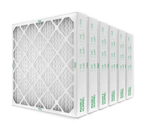 MANN+HUMMEL 24x24x4 MERV 8 Pleated 4" AC Furnace Air Filter. Case of 6 - style: 24 x 24 x 4