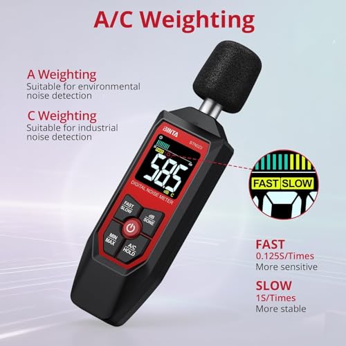BINTA Decibel Meter, Digital Sound Level Meter with A/C Weighted 30-130dB