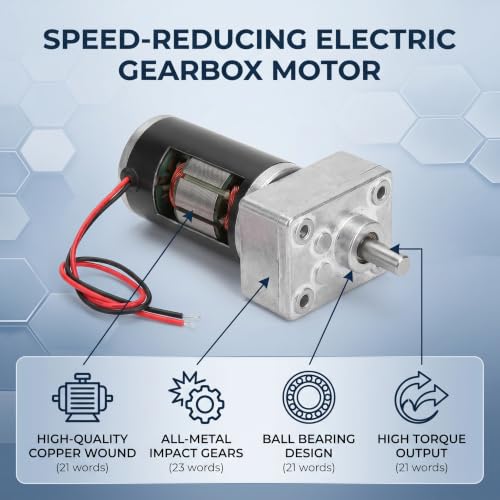YWBL-WH DC 12V Gear Motor High Torsion Speed Reduce Electric Motor Reversible Gear Motor 8mm Shaft (12V 200RPM), Geared Motor - size: 12V 200RPM