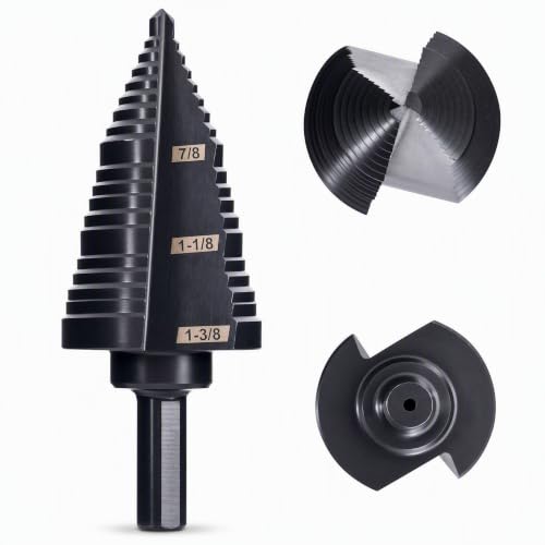 M2 HSS Step Drill Bit, 1/4"-1-3/8" Unibit, 118° Split Point