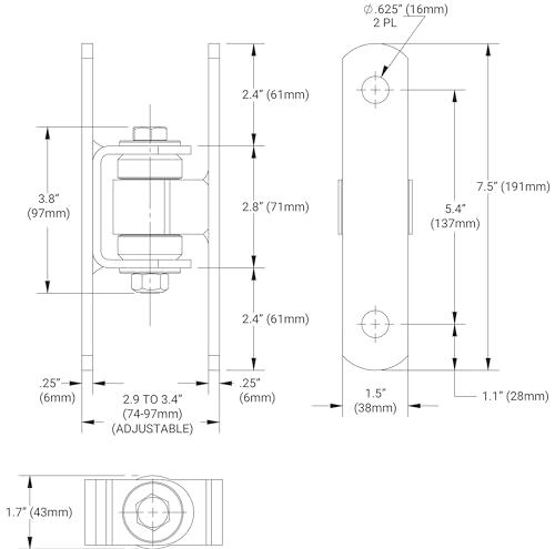 D&D CI3700 Shut It Original Heavy Duty Bolt-On Gate Hinge, 1pc