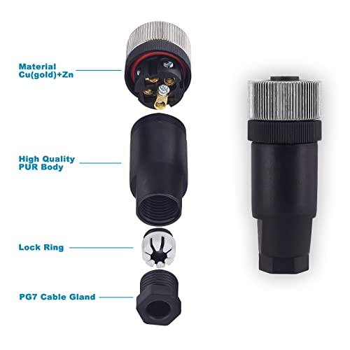 M12 5-Pin Female Circular Aviation Connector Plug 12mm Waterproof Circular Aviation Connector Plug Adapter 4 Pack - color: Female, size: 5Pin Straight
