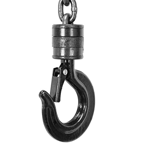 Torin ATR9010B Manual Hand Lift Steel Chain Block Hoist with 2 Heavy Duty Hooks, 1 Ton (2,000 lb) Capacity,8ft/2.5m Black - size: 1 Ton (2,000 lb)