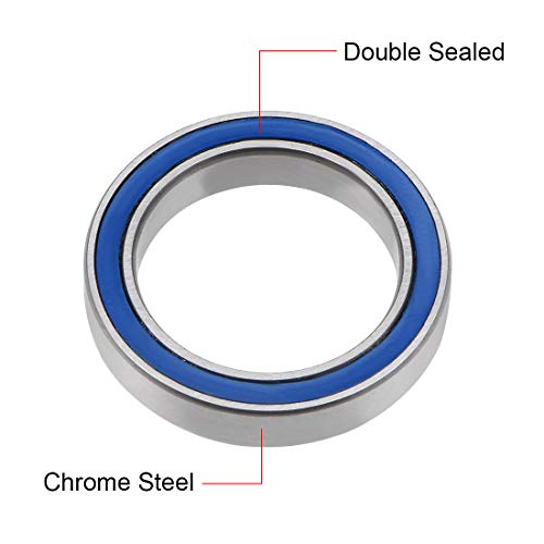 uxcell 6702-2RS Deep Groove Ball Bearing 15x21x4mm Double Sealed ABEC-3 Bearings 2-Pack - size: 15x21x4mm