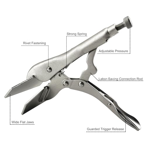 Locking Sheet Metal Clamp, 8 Inch, 2 Pack Welding Locking Plier, Original Locking Sheet Metal Tool