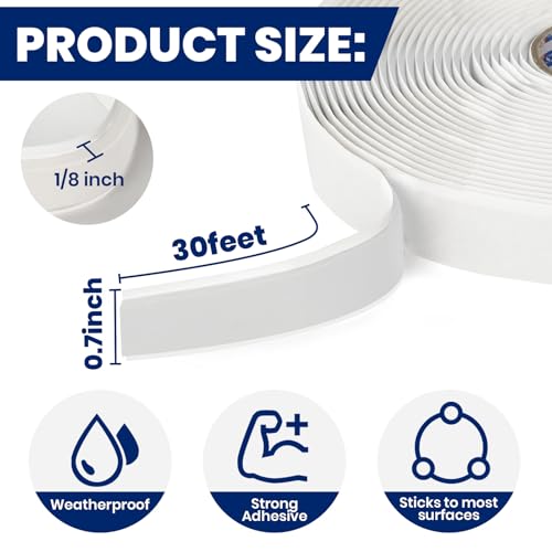 ADHES Premium Butyl Sealant Tape 3/4" x 30 'x 1/8", 5 Rolls - size: 3/4" x 1/8" x 30'