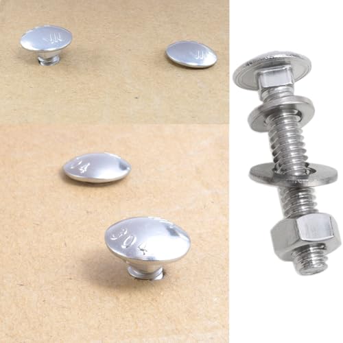 Stainless Steel 18-8 Full Thread Coverage 1/4-20 x1-1/2 Carriage Bolts and Nuts Kit Square Bolt T Slot Bolts Head Bolts Header Bolts Hexagon Nut Spring Washer and Flat Washer Silver 10 Set
