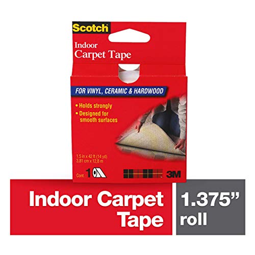 Scotch Indoor Carpet Tape for Vinyl, Ceramic & Hardwood, 1.5 inches by 14 Yards, CT2010, 1 roll - style: Indoor Carpet tape