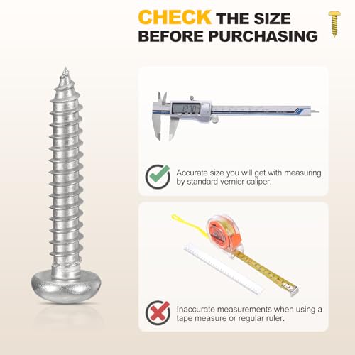 METALLIXITY Phillips Pan Head Self Tapping Screw #6x1-1/2 100Pcs - color: Silver Tone, size: #6x1-1/2"