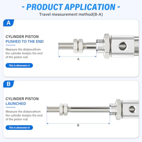 TAILONZ CDJ2B Mini Pneumatic Cylinder 10mm Bore 25mm Stroke - size: 10mm Bore 25mm Stroke