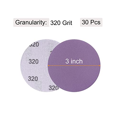 uxcell 30Pcs 3" Purple Sanding Discs 320 Grits Hook and Loop Sand Paper - style: 320 Grit