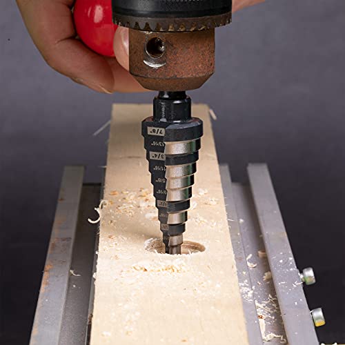 M2 HSS Step Drill Bit Unibit, 3/16"-7/8", Metal Wood Plastic - size: 3/16" to 7/8"