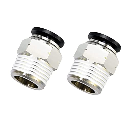 PNEUMATIC Push to Connect Fitting 5/16 Inch Tube OD x 3/8 Inch NPT Thread Male Straight Connector Air Fittings Black PC5/16-N3(Pack of 10) - color: Black, size: 0.313" OD x 0.375" MNPT