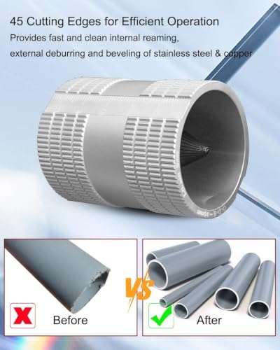 Tube Deburring Tool 1/4" to 1-1/4" Inner/Outer Pipe Reamer Stainless Steel