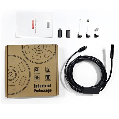 Industrial Endoscope Camera, 1920P HD Borescope Inspection Camera, 8mm IP67 Waterproof Snake Camera with 8 Adjustable LED Lights, 9.8FT(3M) Semi-Rigid Cable for iOS Android - size: 9.8FT-SL