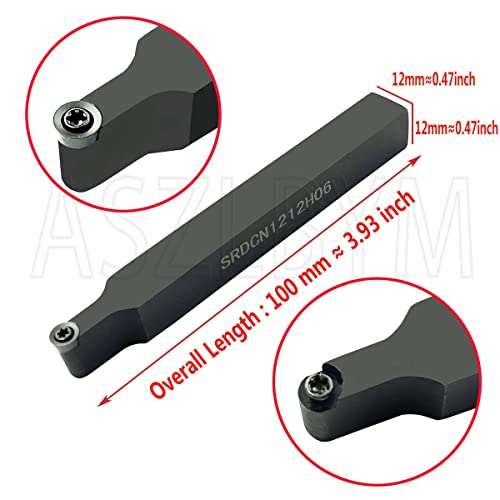 11PCS RCMT060204 MO R3 Round Carbide Inserts Milling Cutter with SRDCN 1212H06 1/2” / 12mm Round Carbide Metal Lathe Tools Indexable Turning Tool Milling Insert Holder Lathe Cutting Tools - color: Srdcn1212h06 + Rcmt060204