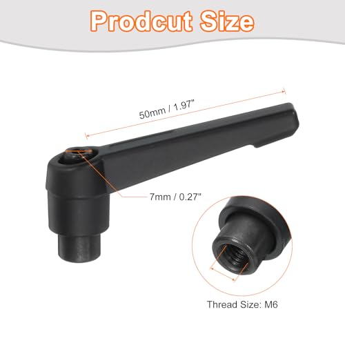 uxcell 3Pcs M6 Adjustable Knobs Handle Female Thread Push Button Ratchet Quick Release Locking Rotating Bolt for Lathe Machinery, Black - size: M6