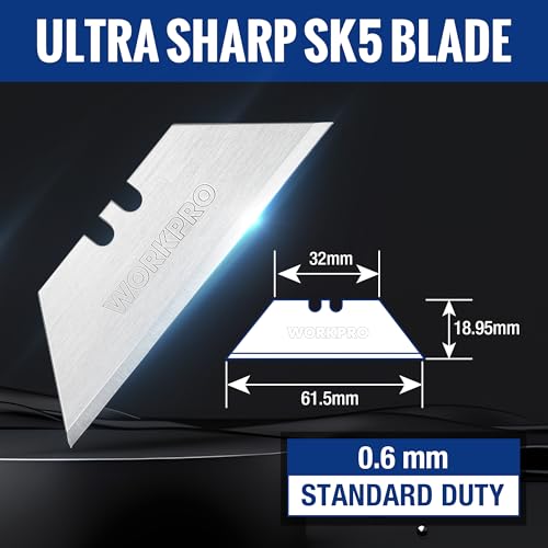 WORKPRO Utility Knife Blades, 100-Pack SK5 Steel Blades with Dispenser - style: 100 Pack